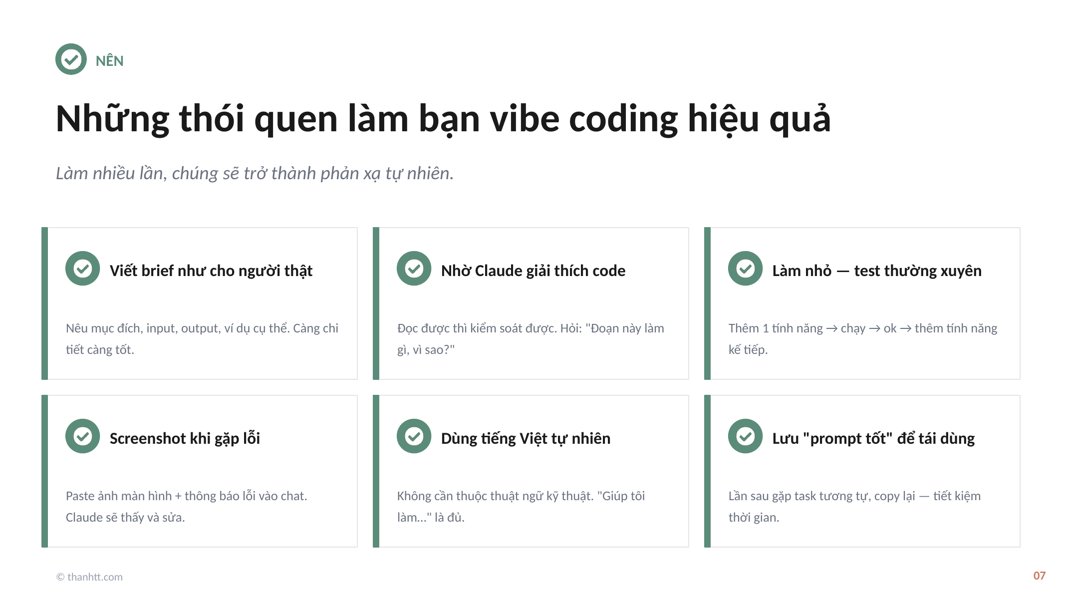 Những thói quen làm bạn vibe coding hiệu quả